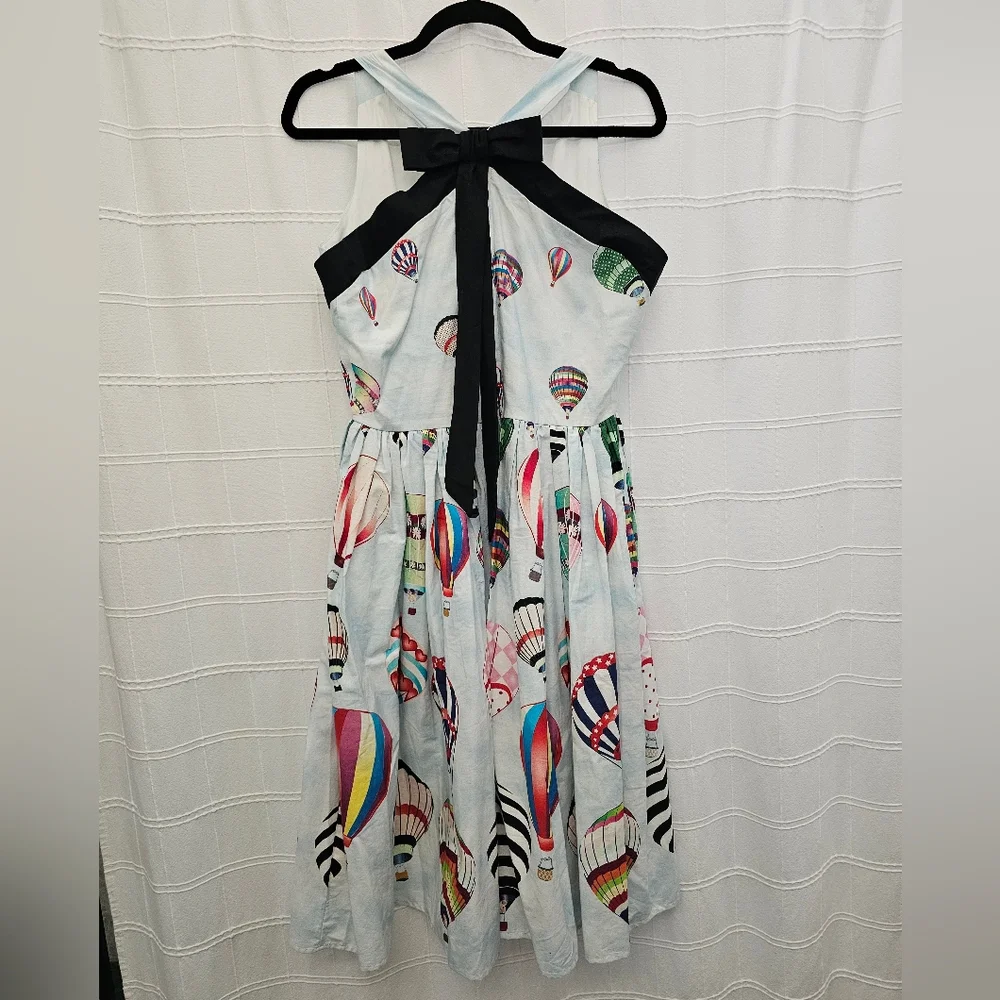 Unique Vintage Multicolor Hot Air Balloon Midi Dress - Picture 5 of 7